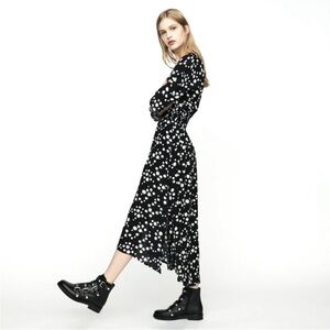 Maje Black and White Floral Maxi Dress